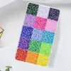 Set de 15 rejillas de diamantes AB de fondo plano de resina en colores jelly, diamantes para decoración de uñas de colores mixtos, diamantes adhesivos DIY hechos a mano, set de accesorios de diamantes transparentes grandes