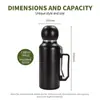Taza de Coche Portátil y Sencilla con Cuchara de Gran Capacidad Taza con Asa de Color Sólido Taza Aislada de Doble Capa de Acero Inoxidable para Exteriores