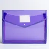 Bolsa de botón tridimensional A4 Bolsa de archivo transparente de PP B4 Bolsa de almacenamiento para papeles de examen de clasificación por materia Bolsa de datos con botón de presión se puede imprimir