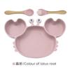 Plato de Cena de Silicona con Forma de Cangrejo, Plato Dividido con Ventosa para Bebé, Vajilla Infantil, Plato para Comida Complementaria de Bebé, Superventas Transfronterizo