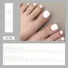 Joker Blanco Leche Fresco de Verano Suave Sentido de Chica Estilo ins Uñas de los Pies Terminadas Desmontables 24 Piezas
