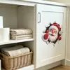 Divertido-f1372 Dibujo Animado Rompiendo la Pared Papá Noel Dormitorio Sala de Estar Escaparate Embellecimiento del Hogar Decoración Pegatina de Pared Venta al por Mayor