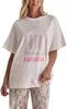 Camiseta Estampada com Padrão de Frutas Y2k Feminina Verão Estética Retrô Camiseta Solta Top Poucos