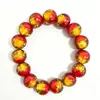 Pulseira de Vidro com Folha de Prata Degradê Luminoso Pulseira de Contas de Vidro Acessórios Atacado Pulseira Feminina com Folha de Prata Degradê Arco-Íris