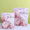 Bolsas de Regalo de Papel para el Día de la Madre en Stock al por Mayor, Bolsas de Papel para el Día de la Mujer, Bolsas de Regalo para Compras de Floristería con Estampado Dorado