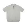 Camisa Polo Jacquard de Lujo Ligero Estilo Old Money con Textura de Raya Vertical, Cuello Redondo de Manga Corta de Punto Color Sólido, Hombros Normales Ajustados