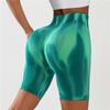 Shorts de Yoga sin Costuras Aurora Tie-Dye 2025 para Exteriores, Transpirables, de Ajuste Slim, Levanta Glúteos, Tres Puntos, Largo Medio