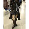Botas Largas Pequeñas de Nuevo Estilo 2025 Zapatos de Mujer Estilo Británico Invierno Forradas de Vellón Media Pantorrilla Altas Tipo Caballero para Mujer