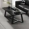 Mesa de centro para sala de estar para uso doméstico, elegante mesa de centro retangular de pedra para sofá de escritório, multifuncional de tamanho pequeno