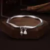 Anillo de Mobius Plata Pura 9999 Pulsera de Plata Esterlina para Mujer, Vaina de Loto y Semilla de Loto, Dos Generaciones de Felicidad, Pulsera de Plata Maciza, Modelo Nuevo para Mujer