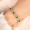 Pulseira Zircônia Quadrada Vermelha Brilhante Design de Nicho Ins Novo Estilo 2026 Moda Feminina Elegante Tendência de Joia para Mão