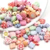 Cuentas Lavadas de Dibujos Animados Frescas y Dulces, Cuentas Sueltas, Accesorios para Joyería DIY de Animales y Plantas, Cuentas Sueltas para Collar