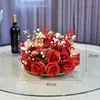 Mesa Redonda de Comedor para Hotel con Flores en el Centro, Mesa Redonda de Restaurante Flores en Mesa, Decoración de Banquete, Arte Floral, Decoraciones de Mesa para Sala de Conferencias, Flores