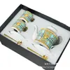 Juego de Té de Lujo Ligero Estilo Europeo Transfronterizo Medusa Juego de 7 Piezas Taza Redonda de Boca Doble y Platillo con Cuchara Estándar Original Juego para el Té de la Tarde Juego de Café