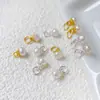 Pingente Pequeno Gota de Pérola de Água Doce Natural Banhado a Ouro Cobre Cor Conservada Acessórios para Pulseira de Contas Feita à Mão DIY