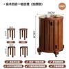 Taburete redondo de madera maciza, mesa de centro, taburete apilable para el hogar, mesa de comedor moderna, taburete de troncos, nuevo taburete apilable de estilo chino.