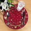 Jogo Americano de Linho Estilo Étnico com Borda Redonda Ondulada e Design Estampado, Toalha de Mesa, Guardanapo, Pano de Copo, Decoração de Natal, Personalizável