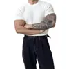 Camisa de Tricô Popular Europeia Transfronteiriça Plus Size de Manga Curta para Homens, Cor Sólida, Adequada para Usar sob um Terno, Camiseta de Seda Gelo para o Verão, Atacado de Fábrica