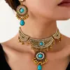 Accesorios de Moda Europeos y Americanos Transfronterizos Más Vendidos Collares y Pendientes de Estilo Étnico Bohemio Set de Collares de Lujo Ligero Vintage