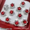 Nueva Caja Mágica con Forma de Flor Incrustada de Diamantes, Multicolor, Seis Agujeros, Cuentas Espaciadoras de Circonio, Pulsera de Cristal con Cuentas DIY, Accesorios de Joyería
