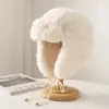 Gorro de Invierno Estilo Japonés con Forro de Felpa Grueso Cálido Color Sólido Lana de Cordero Cortavientos A prueba de Frío Gorro de Cazador Versátil Sombrero de Esquí del Noreste