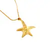 Moda Vietnam Arena Oro Estrella de Mar Collar Moneda Europea Corona Dorada Colgante Estrella Chapado en Oro Joyería de Imitación Oro para Hombres y Mujeres