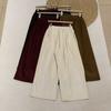 Pantalones Casuales de Pana de Pierna Ancha para Mujer 2025 en Otoño Pantalones Elásticos de Alta Calidad Pantalones Sueltos