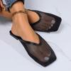 Zapatillas planas versátiles de moda con punta cerrada para mujer 2025 Verano Nuevo Estilo Coreano Simple Hueco Transpirable Zapatos de Malla