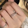 Anillo de diamantes rotos Xinghe con diseño irregular y apertura ajustable para mujer, ligero, de lujo, para celebridades de la alta sociedad.