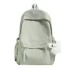 Mochila escolar para estudiantes universitarias, versión coreana, gran capacidad, mochila simple de color liso para estudiantes de secundaria y preparatoria, unisex