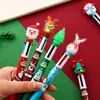 Novo Natal 4 cor caneta esferográfica dos desenhos animados Papai Noel multi-color imprensa cor mão conta caneta estudante prêmios feriado