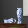 Jarrón de Cerámica Azul y Blanco Estilo Chino Wabi-Sabi, Adornos Decorativos de Alto Nivel para Arreglos Florales, Recipiente Creativo para Flores Estilo Chino para Sala de Estar, Estilo Tradicional