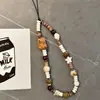 Cachorrinho de Cerâmica Fofo Vintage Feito à Mão DIY Corrente para Celular com Contas Cordão para Câmera CCD Pingente para Namorada