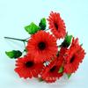 Pantalla fotográfica de Yiwu, simulación de flores, flores de seda, crisantemo plano, 7 flores de gerbera, venta directa de fábrica al por mayor