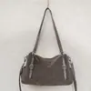Bolsa Boston de Couro Fosco com Alça de Mão para Mulheres, Grande Capacidade, para o Trabalho, Bolsa de Bowling Versátil, de Couro Genuíno, de Ombro Único, Transversal