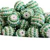 16MM-22MM resina broca bola bola verde escuro listrada branca broca bola contas miçangas DIY Contas Grossas