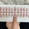 Rosa Nude Mariposa Strass Brillo Mariposa Ojo de Gato Puras Hechas a Mano Uñas Portátiles Temperamento Blanqueador Degradado Color Caramelo Arte de Uñas Mayoreo