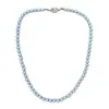 Colar de Pérolas Imitação Marca S para Mulheres, Estilo Popular, Azul Claro, Luxo Leve, Nicho, Alto Padrão, Corrente de Clavícula em Camadas Atacado