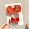 Pinza para el pelo de niña pequeña León Danzante Hanfu Borla Año Nuevo Accesorio para el pelo Peluca Princesa Lazo Adorno para el pelo Pinza para el pelo de niños
