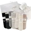 Máquina todo en uno para primavera y verano, calcetín de costura sin hueso para mujer con talón, malla recta transpirable, calcetines clásicos de color liso de tubo medio
