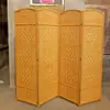 Pantalla Sencilla de Ratán Pastoral Divisor de Sala de Estar Porche Oficina Biombo Plegable Pantalla de Madera y Hierba