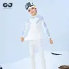 Gaolejie Ropa de Secado Rápido para Niños Otoño e Invierno Conjunto de Ropa Cálida Cortavientos y Resistente al Frío para Exteriores para Niños y Niñas Ropa Deportiva Íntima Ropa de Otoño