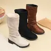 Moda Botas Largas Negras para Niñas 2026 Nuevas Botas de Cuero para Niños Otoño e Invierno Botas Altas Versátiles para Niña Princesa