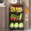 Estante de Almacenamiento para Cocina, Carrito Pequeño, Cesta de Verduras de Múltiples Niveles, Organizador de Frutas y Condimentos, Organizador de Snacks para Rellenar Espacios en Casa