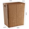 Cesta de Armazenamento de Canto em Forma de Leque Rattan Sintético Trançado Sala de Estar Entrada Canto Armazenamento Caixa de Armazenamento Triangular de Espaço