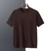 Suéter 100% cachemira pura, lavable a máquina, de manga corta para hombre, ligero, minimalista, otoño/invierno, suéter de punto de cuello redondo
