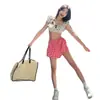 Nuevo traje de baño sexy de tres piezas dividido para mujer europea y americana, traje de baño bikini de triángulo estampado, venta al por mayor transfronteriza