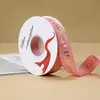 Fita 2,5cm*30 Jardas com Letras em Inglês, Estampagem Dourada, Fita Nervurada Floral para Presente, Material Floral Cetim para Embalagem, Fita Decorativa