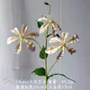 3 Cabezas de Lirios de Fuego Eva, Flores Artificiales para Decoración de Hotel, Arreglos Florales, Comercio Exterior Transfronterizo Venta al por Mayor Materiales Florales
