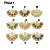 WT-MP295 Abanico Único Multicolor Incrustado con Piedras Preciosas Pequeñas y Circonita Colgante para Accesorios de Joyería Exquisitos DIY